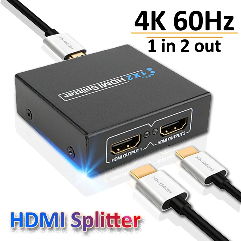 4K 2K HDMI-совместимый сплиттер 1 в 2 выхода HDCP Full HD 1080p видео HDMI коммутатор адаптер для