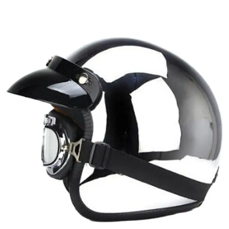 Retro Vintage Open Face Motorcycle Helmet 3/4 Jet Silver Plating Cascos Para Moto Mirror Cafe Racer Helmet Half Face Helmet Dots enlarge
