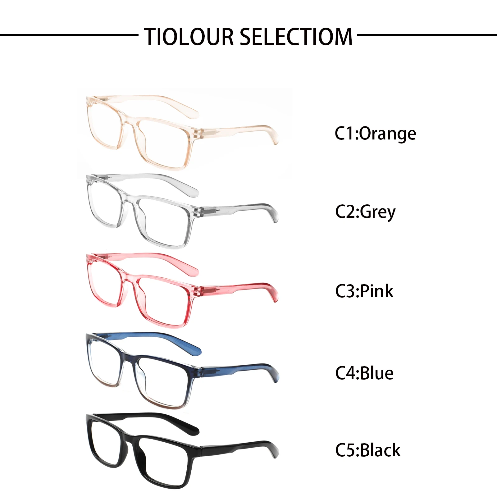 Anti-Blue Light Reading Glasses Women's Men's Fashionable Rectangular Frames High Quality Spring Hinges Prescription Eyewear