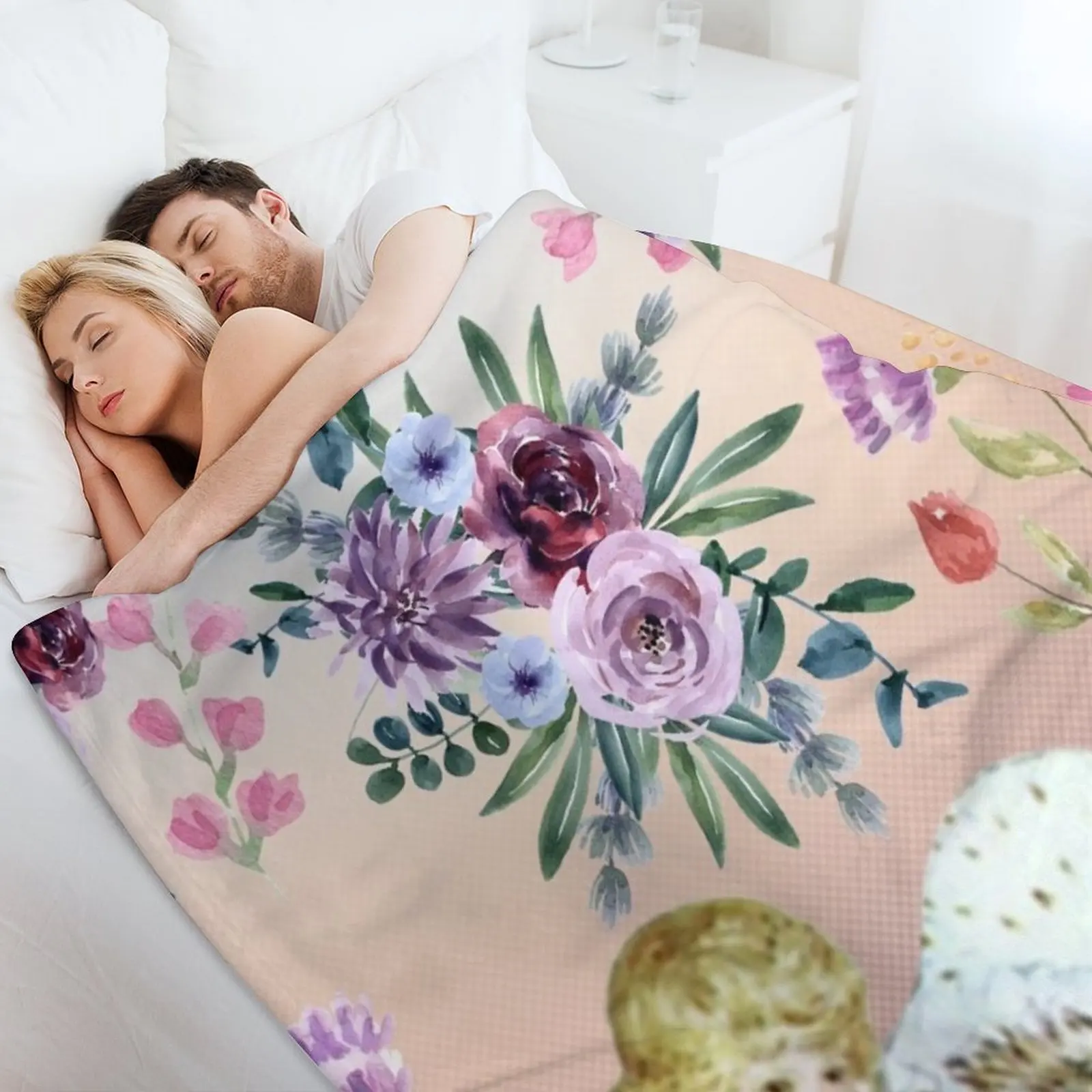 Миссис Тигги Винк и акварельные цветы Пледы Одеяла Мягкие лохматые одиночные