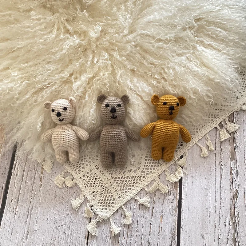 Реквизит для фотосъемки новорожденных ручная вязка шерстяной медведь студийный