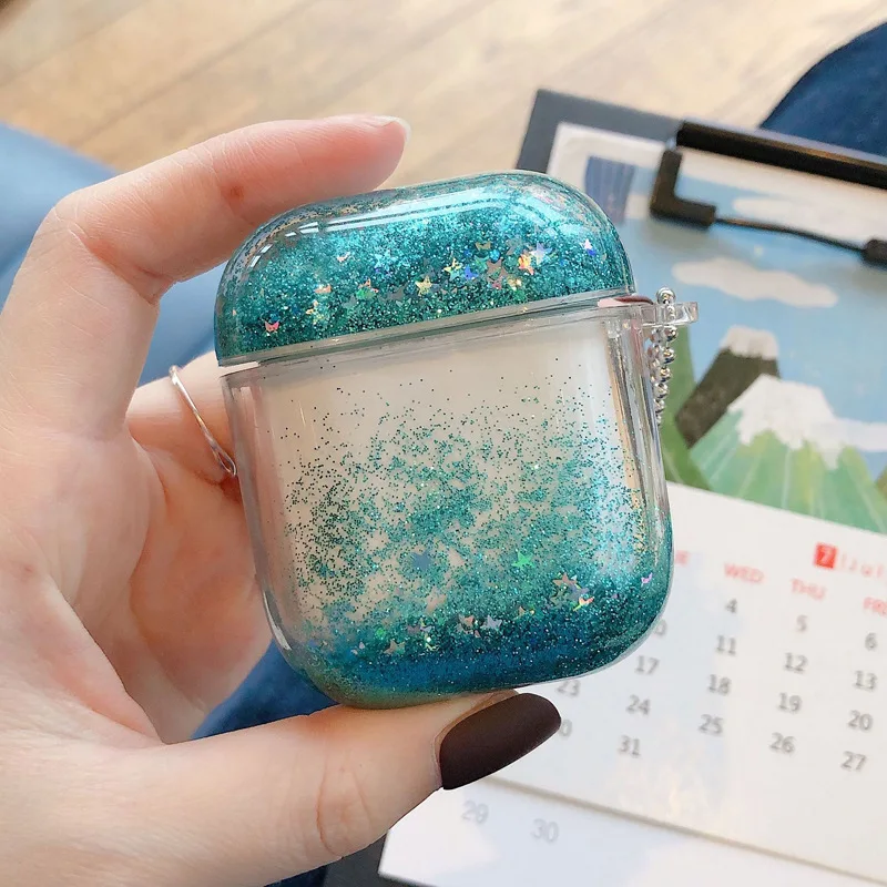 

Чехол для Apple Airpods Pro Чехол для Airpods 2 1 ударопрочный прозрачный ПК Звезда Любовь зыбучие пески сумки для наушников