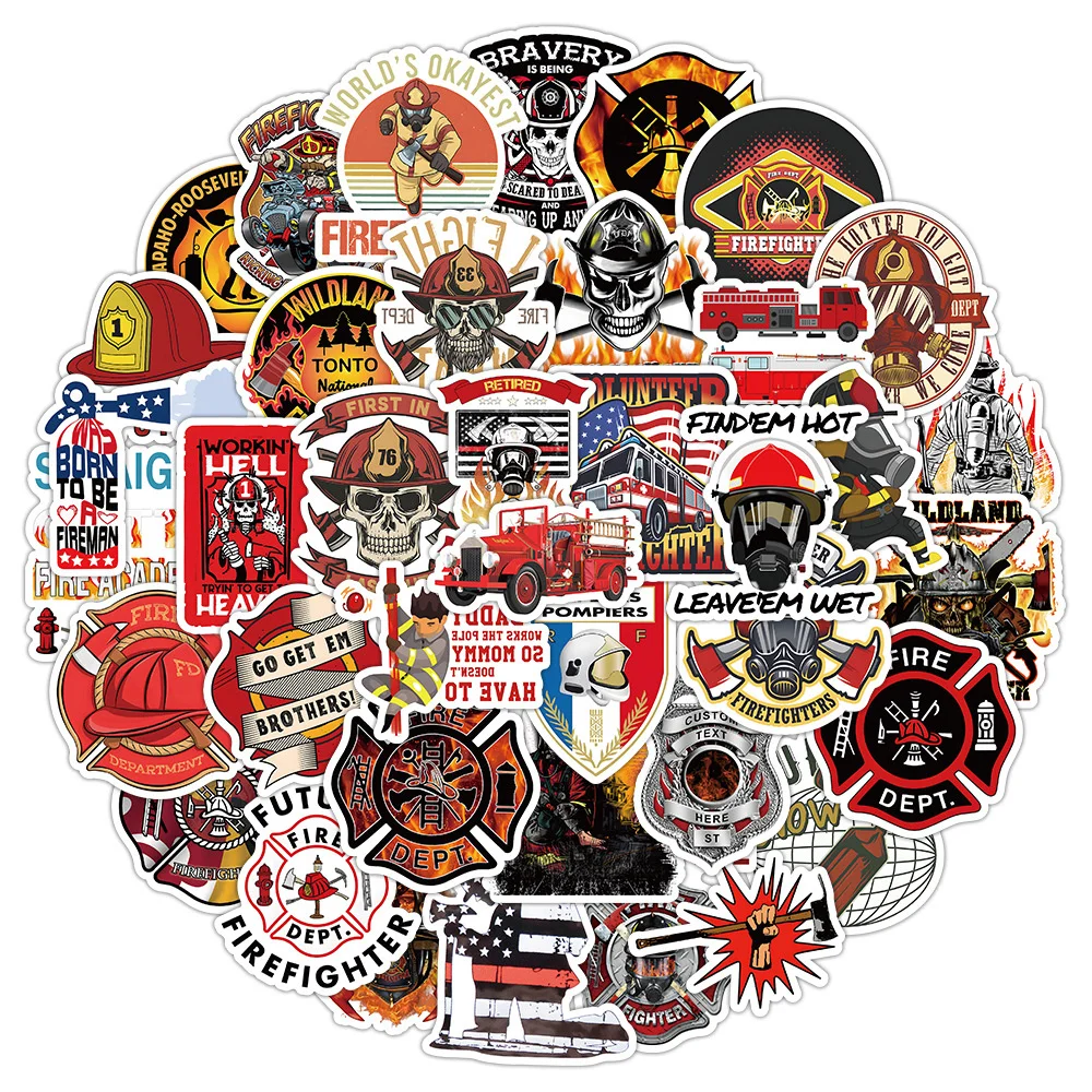 

10/30/50PCS Cartoon Firefighter Graffiti Sticker Luggage Laptop IPad Gift Skateboard Helmet Motorcycle Fridge Sticker Wholesale