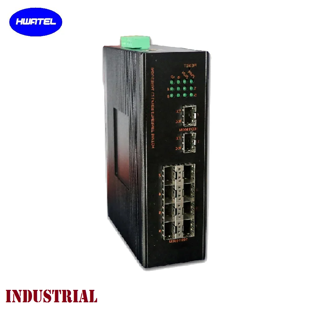 

10 port gigabit SNMP Managed INDUSTRIAL ethernet network fiber optic switch hub for HWATEL ubiquiti networks lc fiber switch