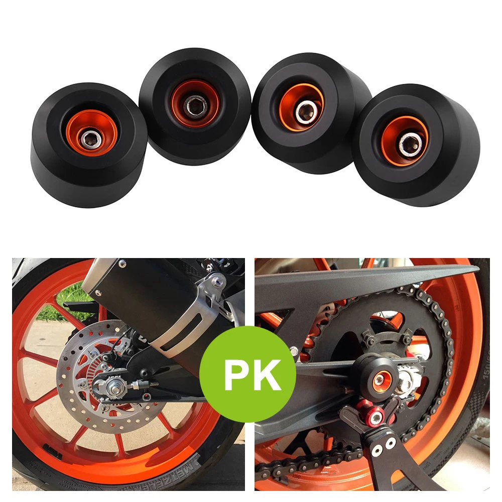 

4pcs Motorcycle Front Rear Fork Wheels Frame Slider Crash Protectors For KTM RC390 Duke 390 125 200 RC 390 RC 125