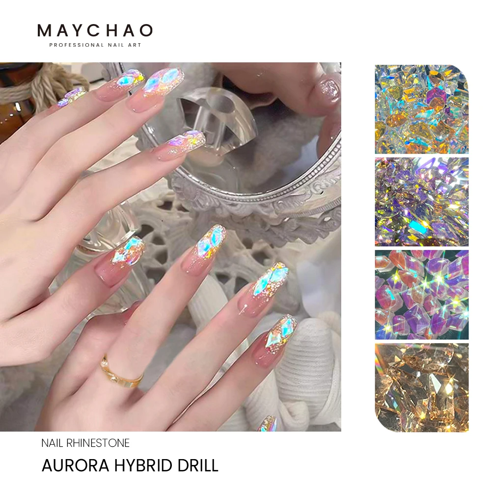 1 пакет смешанной формы кристалл AB Аврора стразы для дизайна ногтей аксессуары