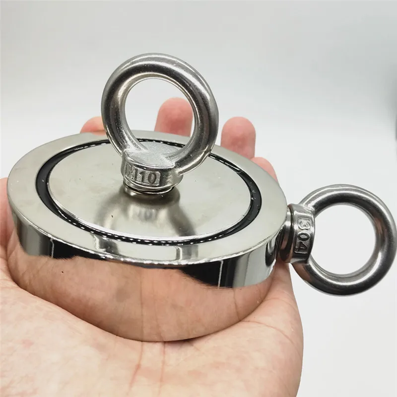 

Fishing Magnet Double Sided 600kg Super Strong Round Neodymium Magnet for Magnet Search Fishing Game Treasure Hunting with Rope