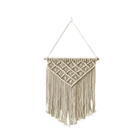 macrame bohemian wall hanging tapestry leaves moon star tassel hand woven tapestries for bedroom home boho decoration