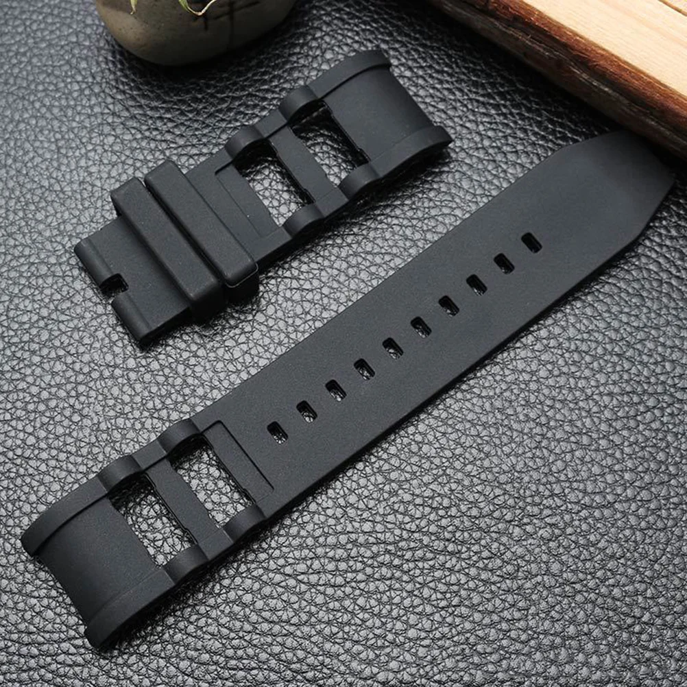 

26mm Black Comfortable Silicone Watch Strap Replacement Smart Bracelet for Watchband Waterproof Sports Silica Belt