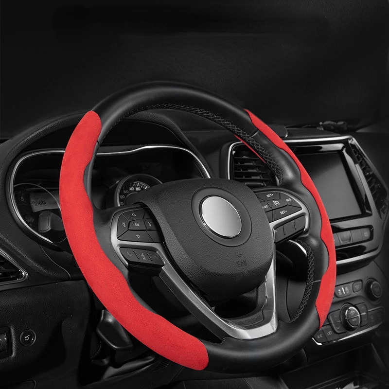 

Automobile Steering Wheel Cover Sweat Absorbing Anti-skid Ultra-thin Sports Suede Car Steering Wheel Cover All Seasons Universal