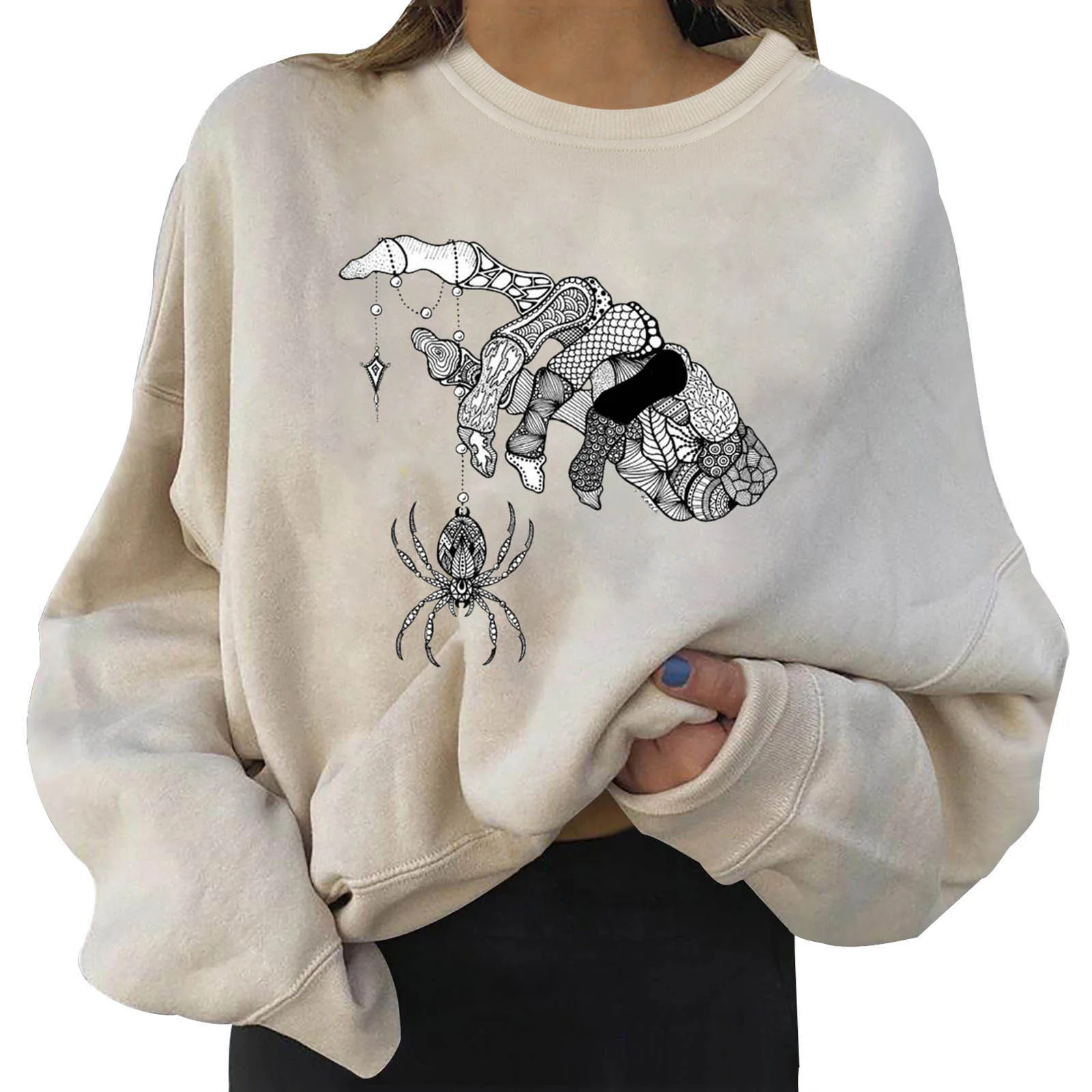 

Tops Women Halloween Sweatshirts For Women Casual Short Crewneck Long Sleeve Print Shirt Pullover Hoodie Open Front