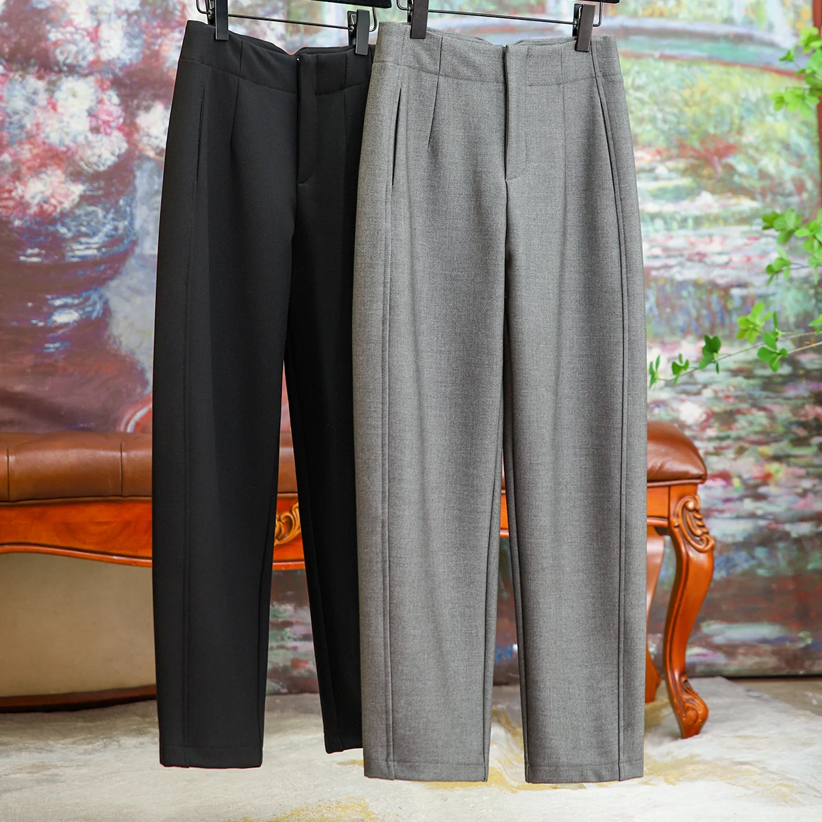 

2023 Fall and Winter New Pants High-waisted Thin Commuter Casual Pants Female Commuting Versatile Workplace Female Slim Trousers