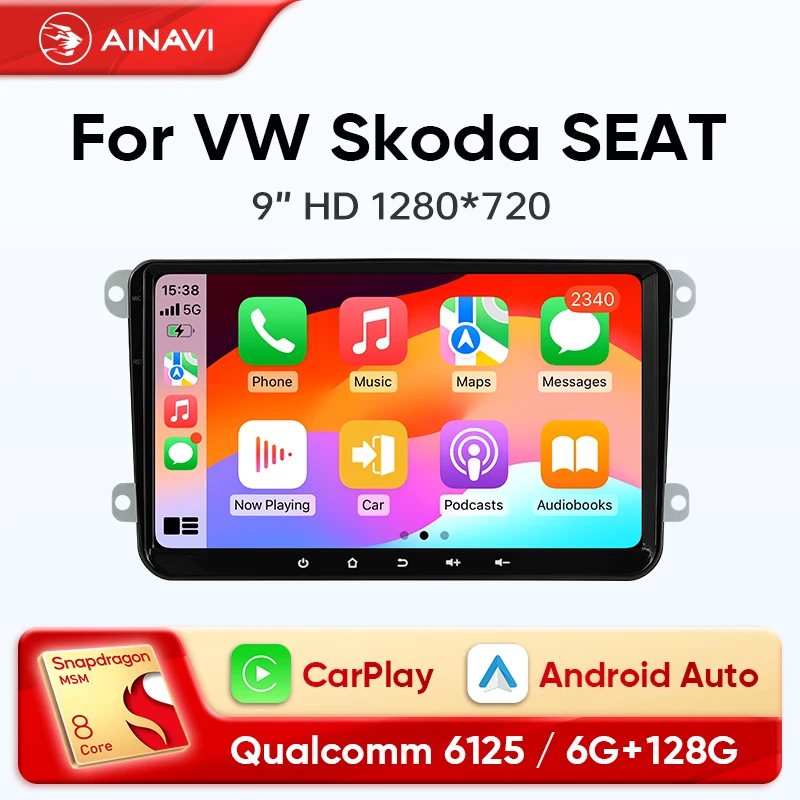 Автомобильный радиоприемник Ainavi для VW Volkswagen Polo Tiguan Golf Passat B6 B7 Jetta Skoda Octavia SEAT