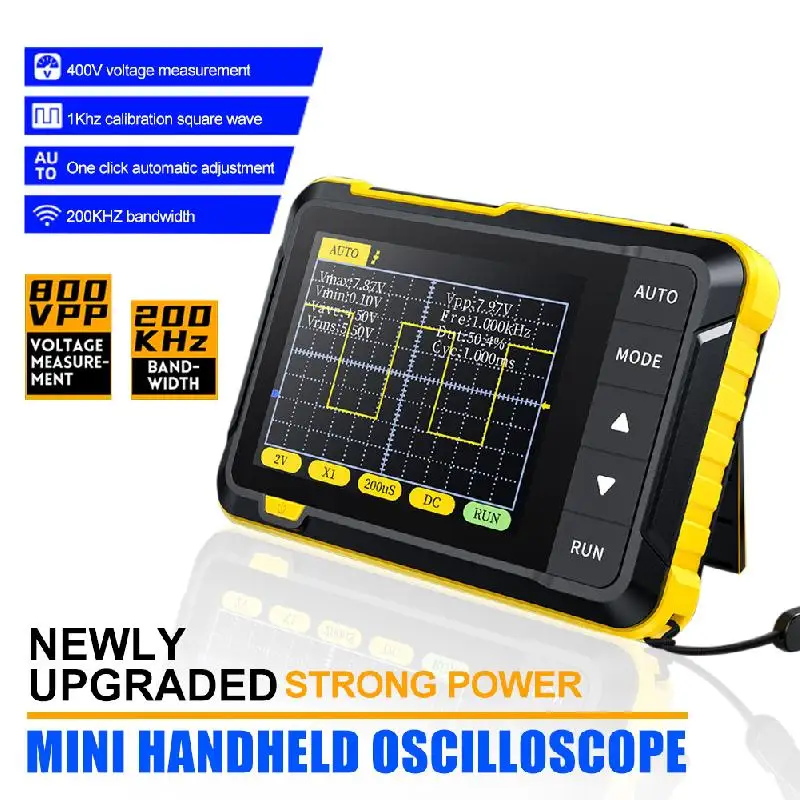 

NEW FNIRSI DSO152 Mini Handheld Digital Oscilloscope 2023 Latest Version 2.5MSa/s 200KHz Analog Bandwidth 800VPP with PWM Output
