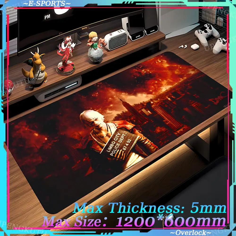 Game D_DmC Devil M_May Cry rubber MousePad Extra Large 1200X600X5MM Anime Desktop Accessories Keyboard Pad Cute mat