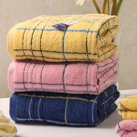 hot sale 13063cm plaid bath towels 100 cotton face towel cotton fiber natural eco friendly embroidered bath towel hand towel