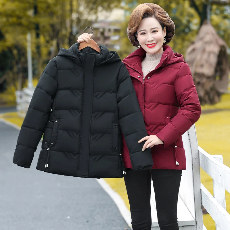 Middle-Aged Elderly Short Fashion Padded Coat Women's Down Padded Jacket Padded Jacket Mother's Thick Winter New Coat