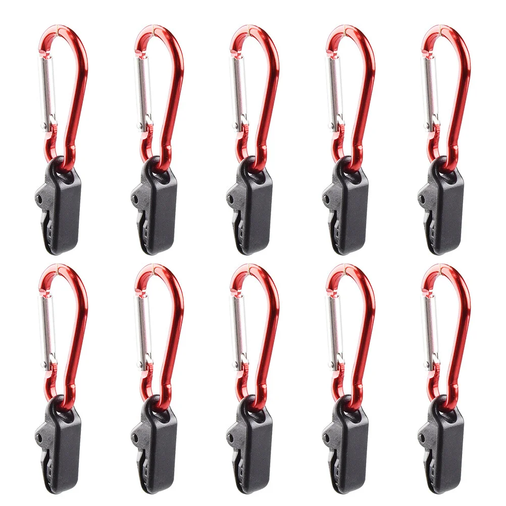 

10 Pcs Camping Tent Buckle Portable Clamps Clips Carabiner Awning Outdoor Tarp Waterproof Tents Fixture Supplies Wind-proof