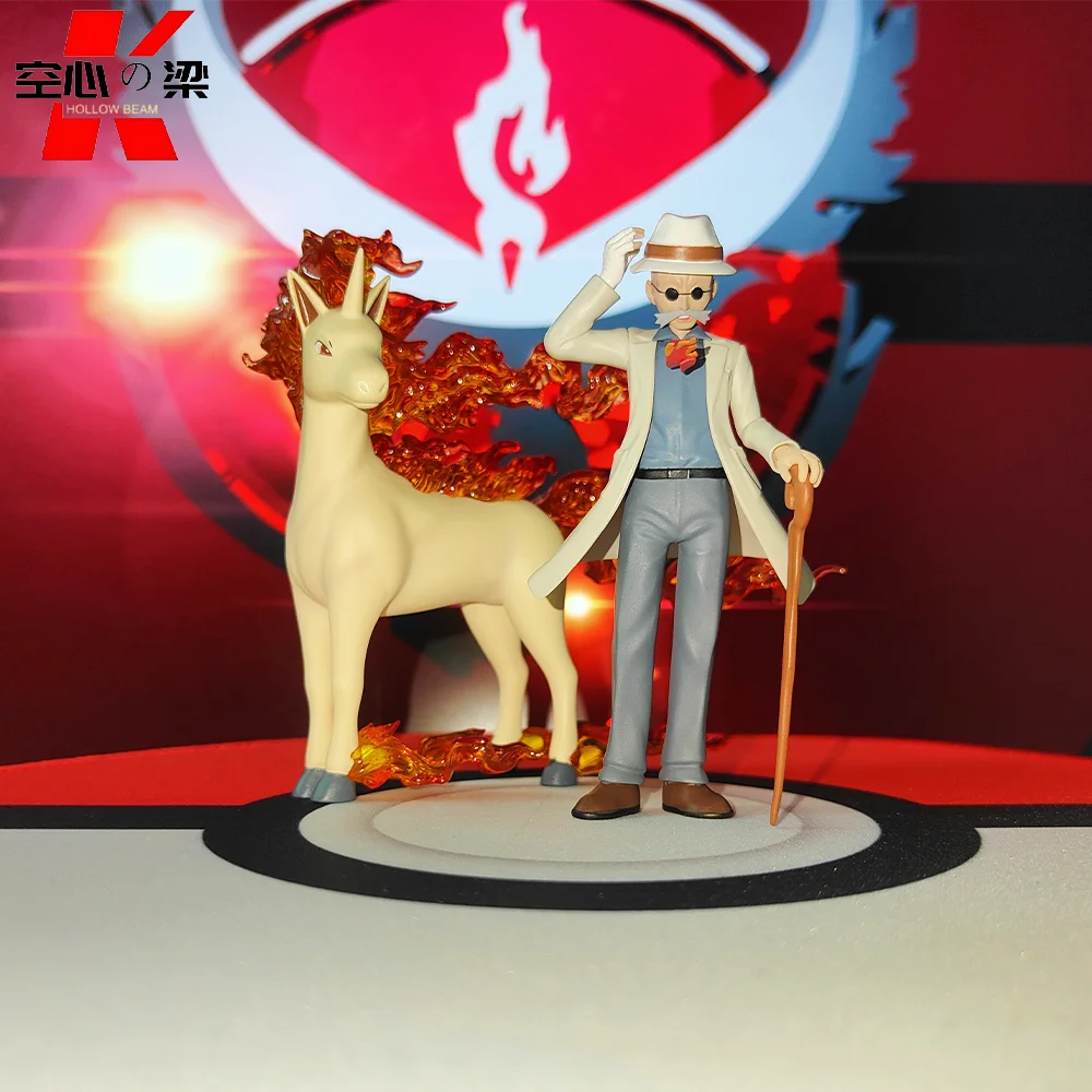 

[1/20 Scale World] Shab & Flame Horse Blaine&Rapidash Owner of Red Lotus Gym hot-blooded guessing old man toy figure decoration