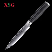 xsg damascus utility knife japanese chef meat cleaver 67 layers damascus vg10 steel 5 inch kitchen knives mercata g10 handle