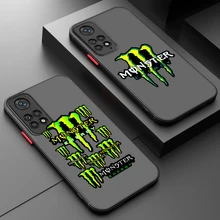 Monsters Drink Energy Logo Phone Case For Redmi Note 12 11 10 9 8 Pro Plus Pro S T 5G Matte Frosted Translucent Cover