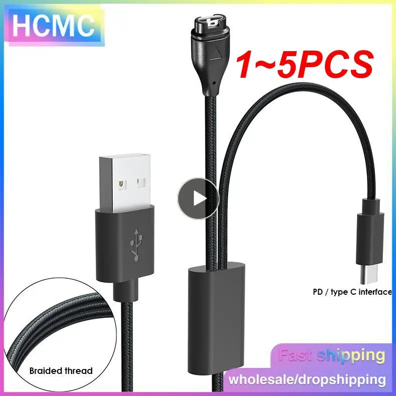

1~5PCS in 1 Smart Type-C PD Fast Charging Cable Watch Wireless Charger Adapter Dock Cord Accessories for Galaxy Watch4/4