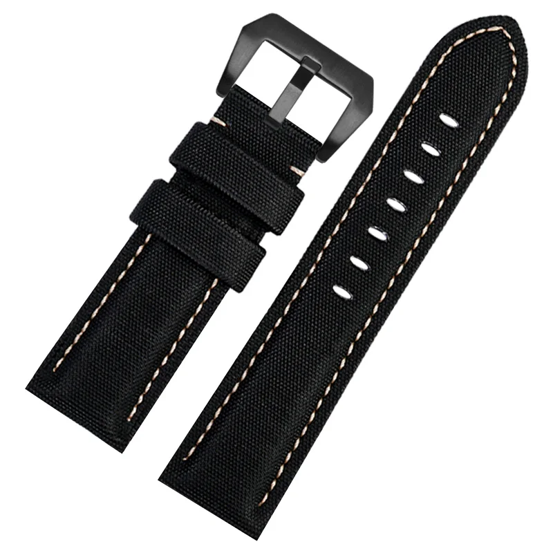 For Panerai PAM441/01661 wristband  Leather Sport Watchband Black Blue Watch Strap Accessories Bracelets 22mm 24mm 26mm