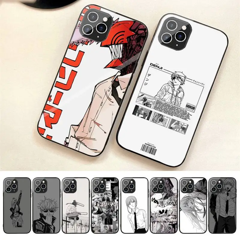 

Cartoon Anime Chainsaw Man Phone Case For Iphone 7 8 Plus X Xr Xs 11 12 13 Se2020 Mini 14 Pro Max Tempered Glass Fundas