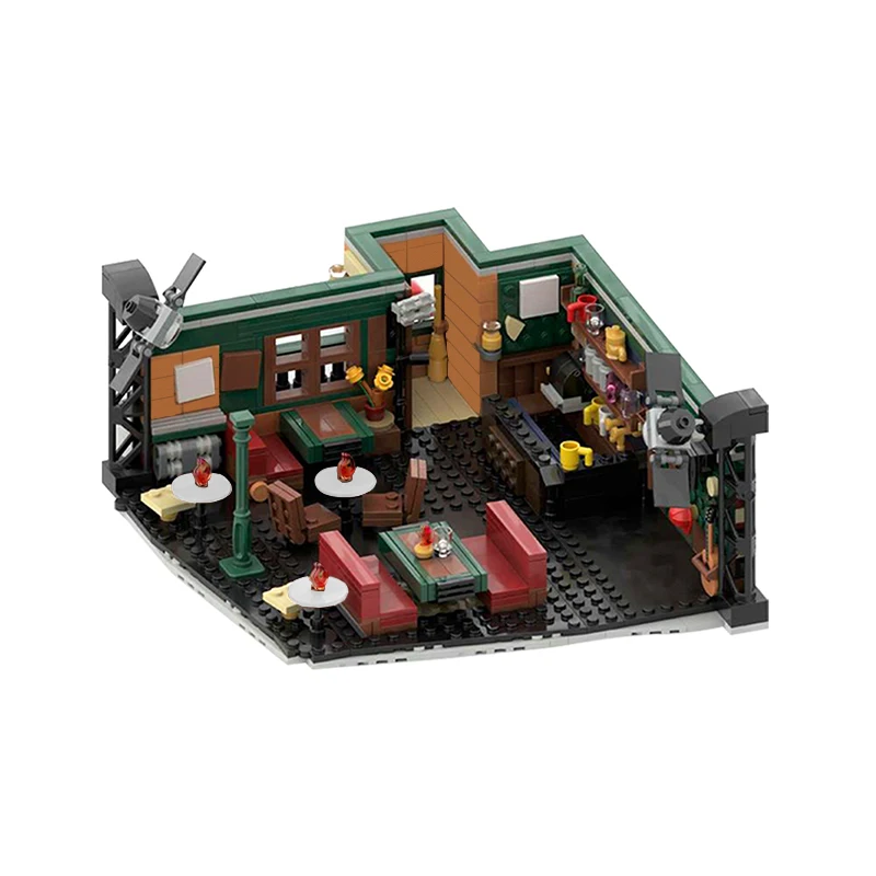 

Креативные строительные блоки MOC 55544 McLaren's Bar City Street View, модели кирпичей, украшение для дома, детские игрушки «сделай сам», лучшие подарки