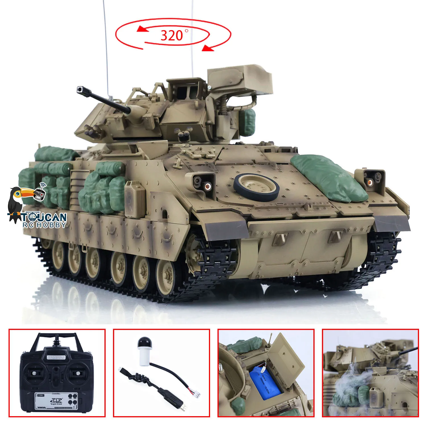 Tongde масштаб 1/16 M2A2 RC боевой танк Брэдли электрическая пехотная боевая машина