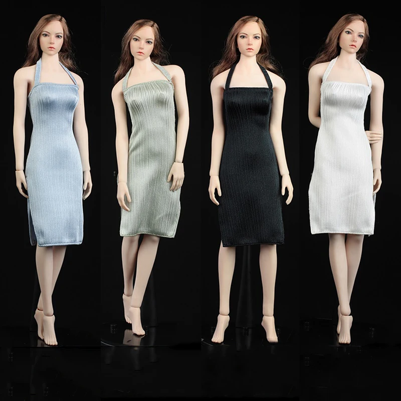 

VORTOYS V1019 1/6 Scale Women Soldier Sexy Fashion Hanging Neck Slit Skirt Clothes Model for 12 Inch Mid Bust Action Figure Body