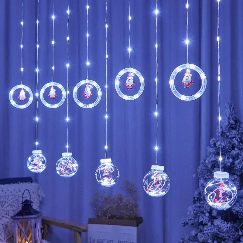 

Festoon LED Wish Ball Curtain String Lights Christmas Fairy Holiday Garland Lamp for New Year Bedroom Wedding Party Decoration