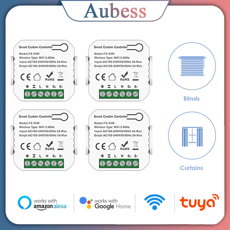 

Tuya Wifi Smart Life Smart Curtain Switch Module For Roller Shutter Blind Motor With Alexa Google Home Yandex Alice App Control