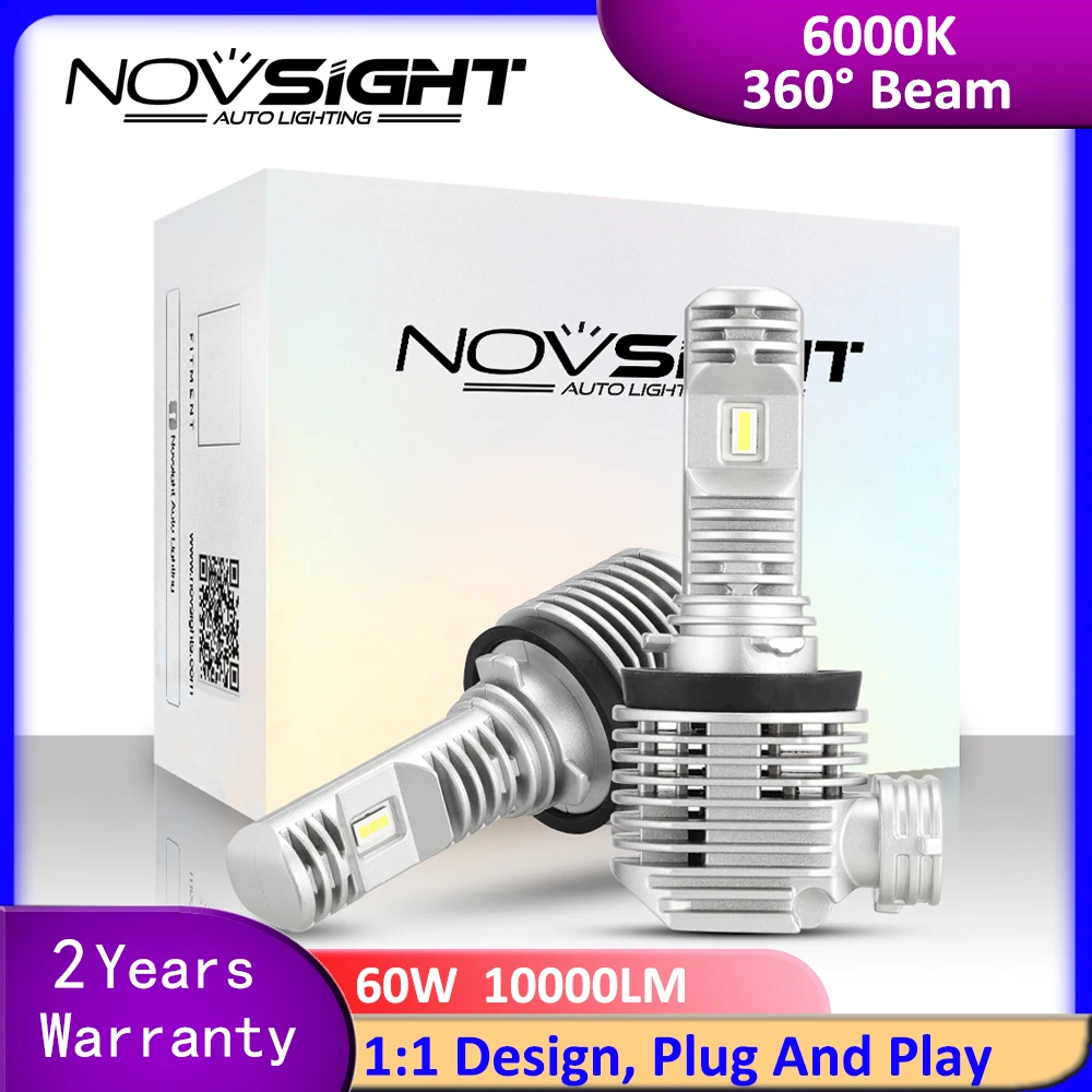 

NOVSIGHT H11 LED Car Lights H4 H7 H8 H9 1:1 Mini Size Plug and Play 12000LM 9005 HB3 9006 HB4 Auto HeadLamp Lighting Lamp Bulbs