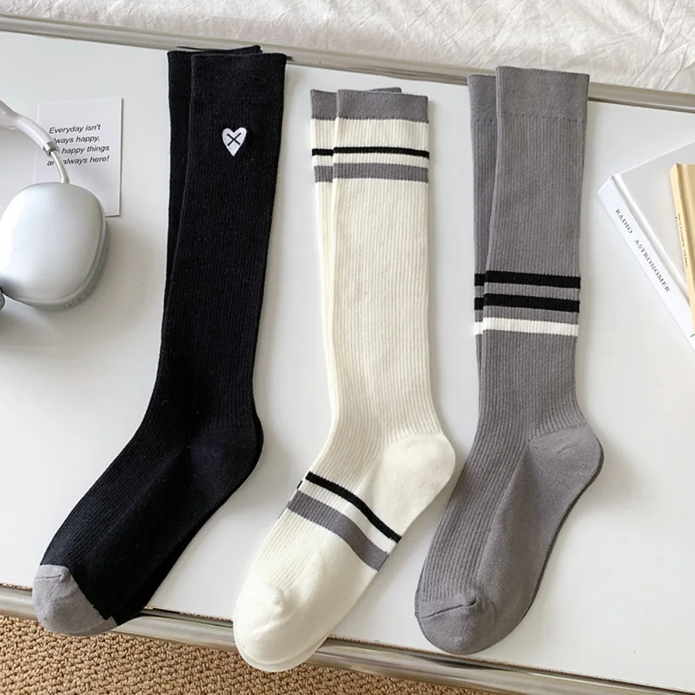 

Японские полосатые женские носки JK, милые черные, белые, серые длинные носки в стиле «лолита», высокие модные носки для косплея, до щиколотки, в стиле «Академия», со складками