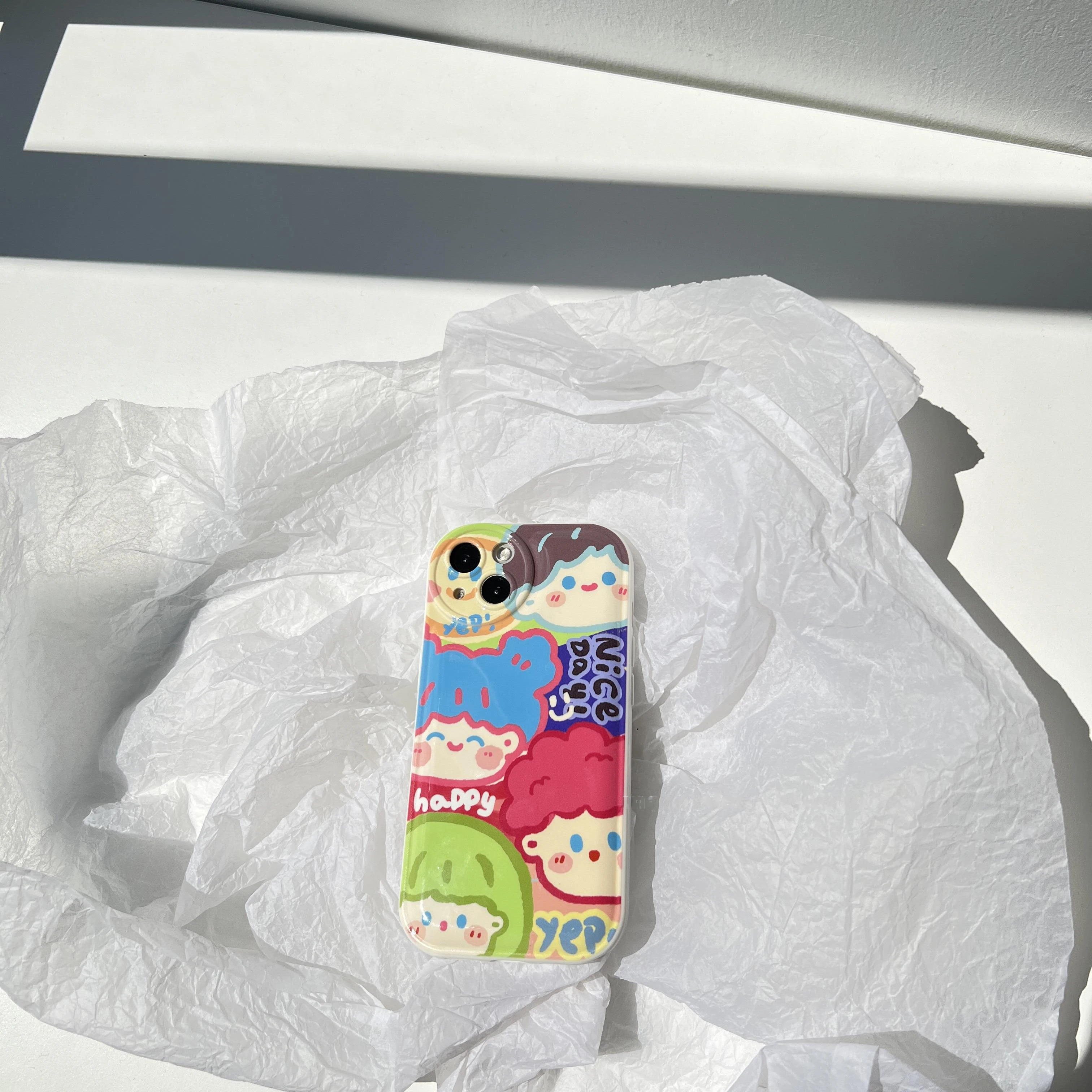 

Phone Case For IPhone 14 11 13 12 Pro Max Xr Xs 7 8plus Kawaii Graffit Animal Couple Silicone Protection Soft Back Cover