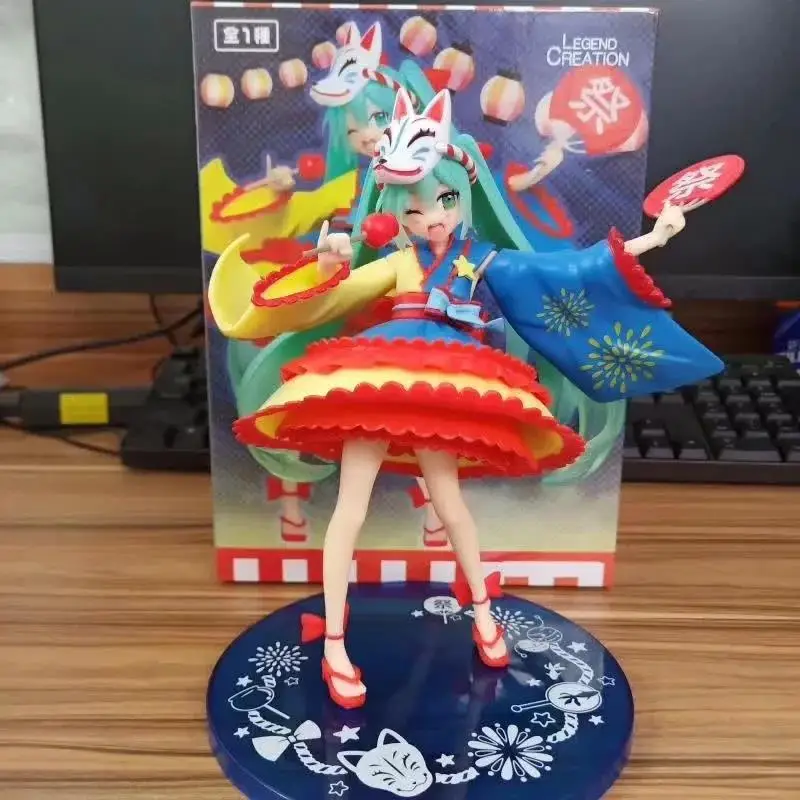 

Anime Figure Model Toy Hatsune Miku Cartoon Movie Peripheral Toys Cute Doll Japanese Summer Festival Pvc Material Send A Gifts