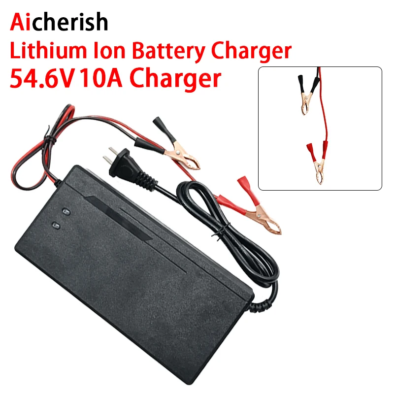 

Car 48V Lithium Battery 54.6V 10A Charger Intelligent Fast Charger With Clip Connector 54.6V 10A Charging Adapter
