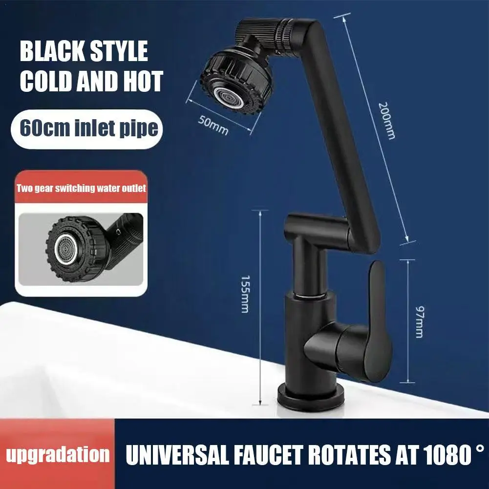 

Mechanical Arm Universal Faucet 1080 Degree Rotation Stainless Steel Universal Kitchen Bathroom Basin Faucet Accessories