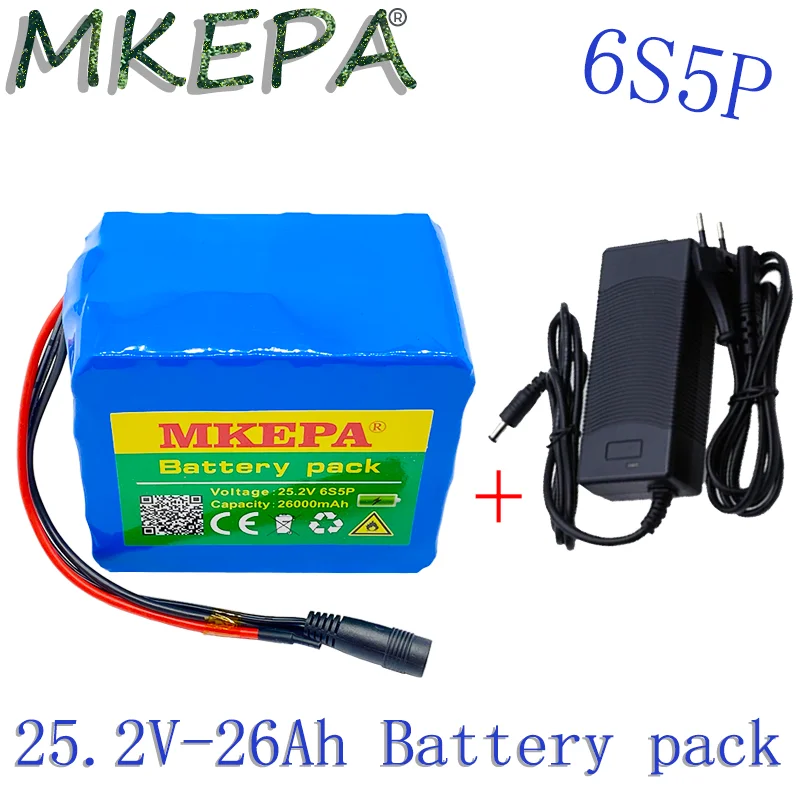 

6S5P 24V 26000Ah 18650 li-ion battery pack 25.2v 26000mAh electric bicycle moped /electric/lithium ion battery pack+2A charger