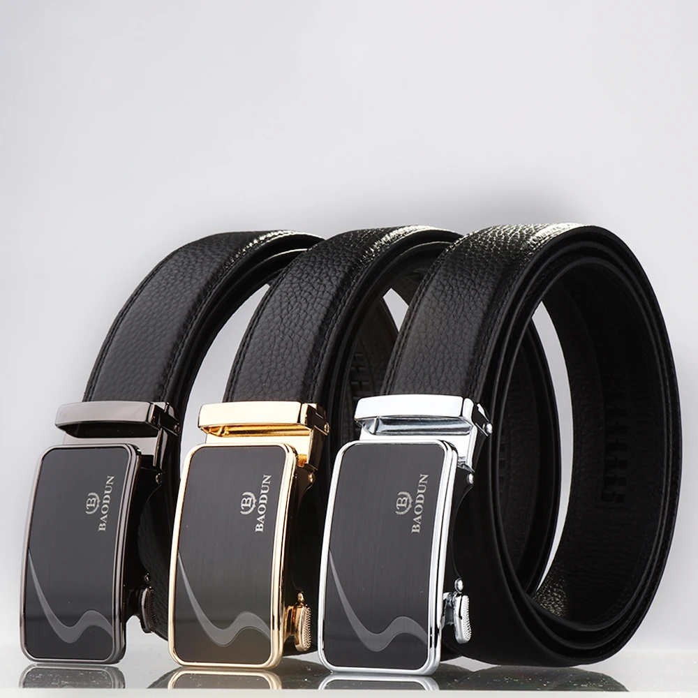 Men Belts Automatic Buckle Belt Genune Leather High Quality men belts for male Leather Strap Casual Buises for Jeans