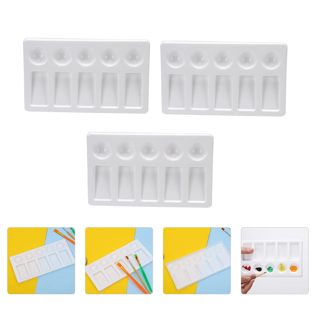 

3 Pcs Practical Color Mixing Trays Watercolor Pigment Trays Plastic Pallets