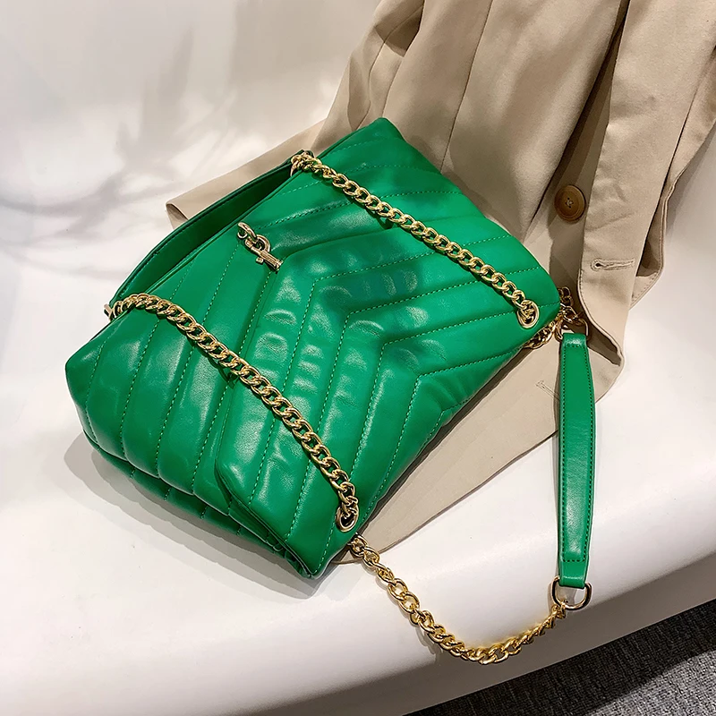 

С ремешком через плечо из искусственной кожи для женщин, лето 2022, популярная простая модная сумка на плечо с цепочкой, женские роскошные мал...