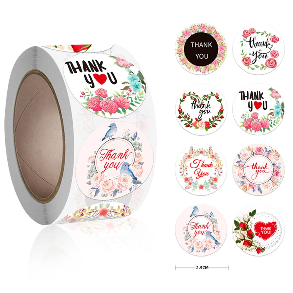 

50-500 шт., наклейки с рисунком цветов