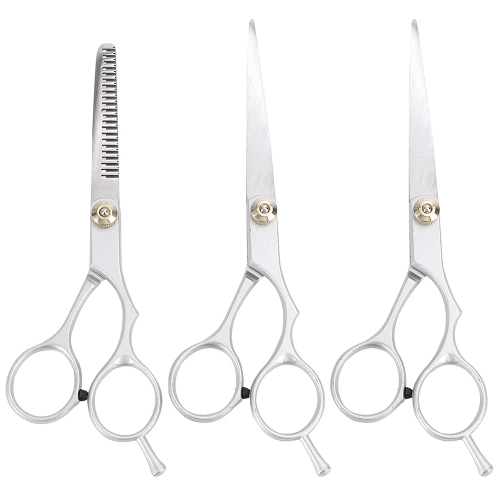 

3 Pcs Barber Tooth Scissors Flat Scissors Shaping Scissors Flat Cut Trimming Scissors Stainless Steel Grooming Scissors