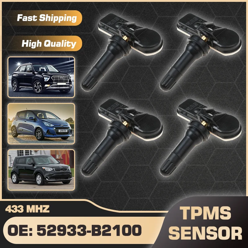 Датчик давления в шинах 433 МГц TPMS для Hyundai Creta GS 2016-2021 I10 IA 2013-2019 Kia Soul AM 2013-2018 52933-B2100
