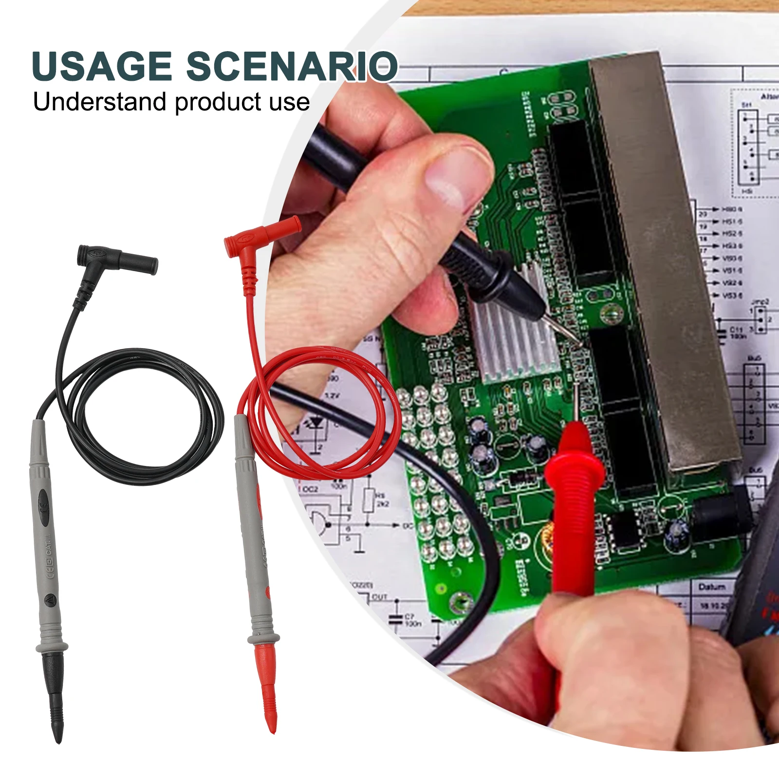 

Multimeter Voltmeter Cable Ultra Fine Needle Tester Unique Probe Test Lead Cord For Electric Equipment Testing Supplies Test Lea