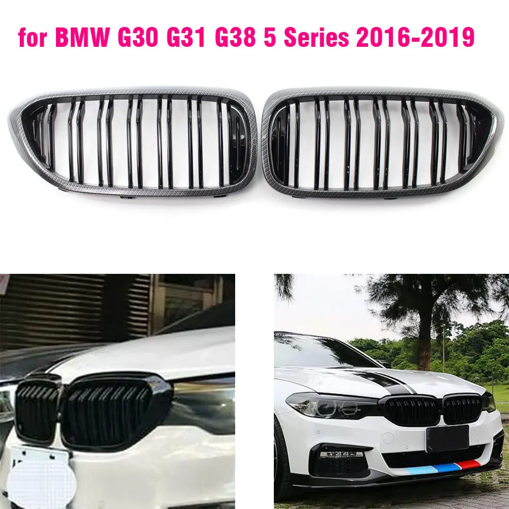 

Front Bumper Grill For BMW 5 Series M5 G31 520i 530i 540i 2-Slat Black Front Kidney Grille For BMW G30 G31 2016-2019 4-Doors