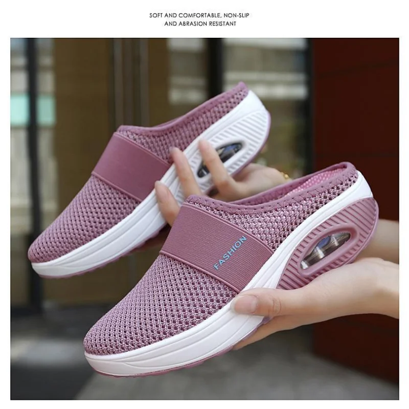 Fashion Summer Sandals Platform Slippers Outdoor Casual Flip Flops Wedge Slippers Women Flats Mesh Shoes Female Slides