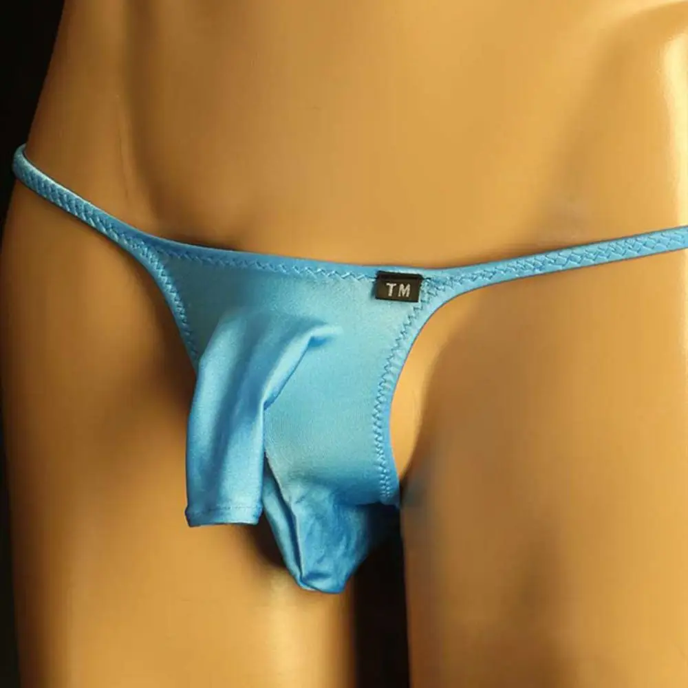 

Men Elephant Nose Gay Slips Lingerie Thong Sexy Underwear Low Waist Ice Silk G-String Thin Elastic Band Breathable Panties
